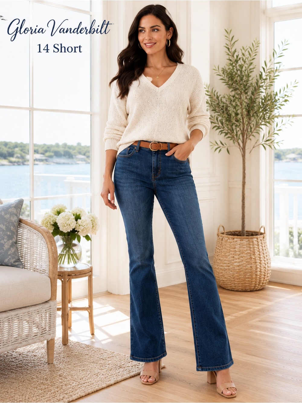 Gloria Vanderbilt Amanda Bootcut Jeans Women’s 14 Short Stretch Medium Wash